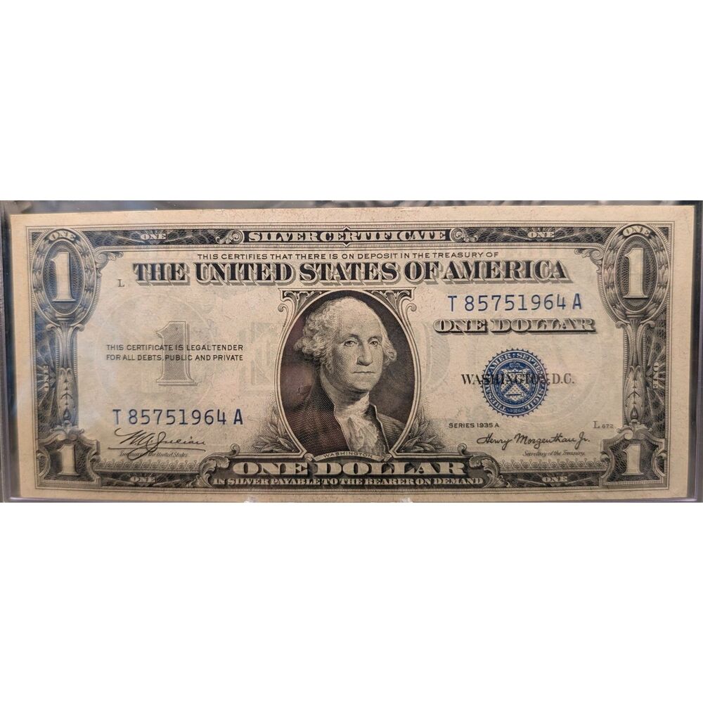 1935 “Godless” $1 Silver Certificate • Crisp Note • No‑Motto Variety - Picture 2 of 2